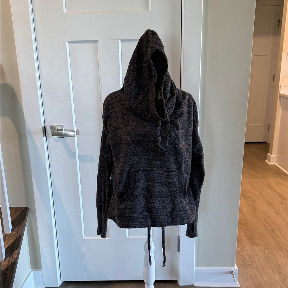Barefoot Dreams Charcoal Hooded Knit Pullover